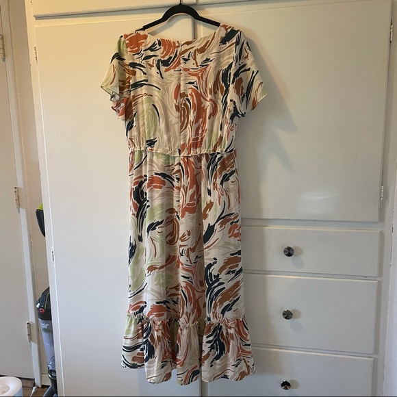 Madewell Flutter Sleeve Ruffle Waist Midi Dress - Picture 6 of 10